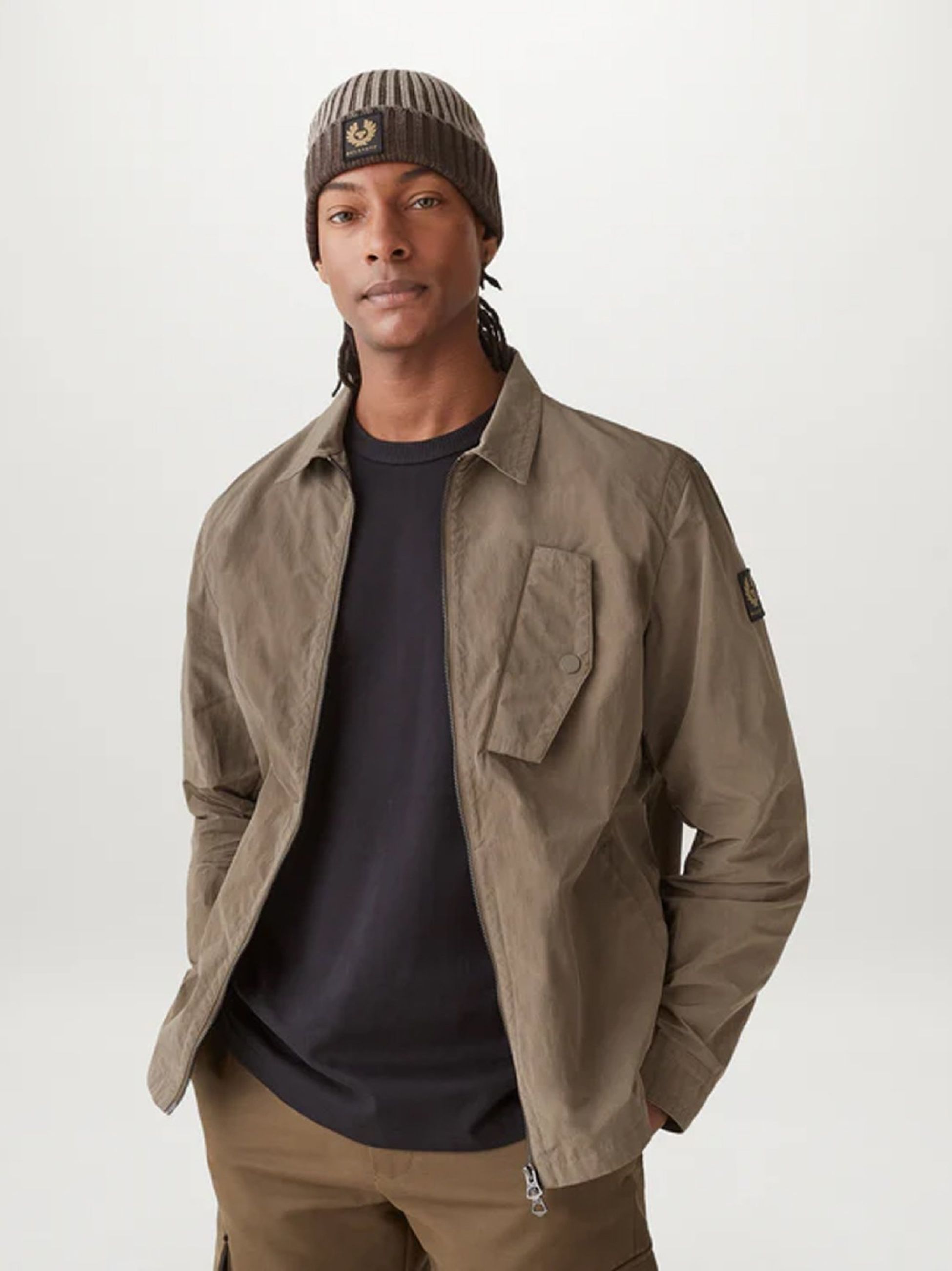 新品タグ付 BELSTAFF HAULER オーバーシャツ S クレイブラウン Belstaff Mens Clay Brown Hauler Overshirt | Designerwear