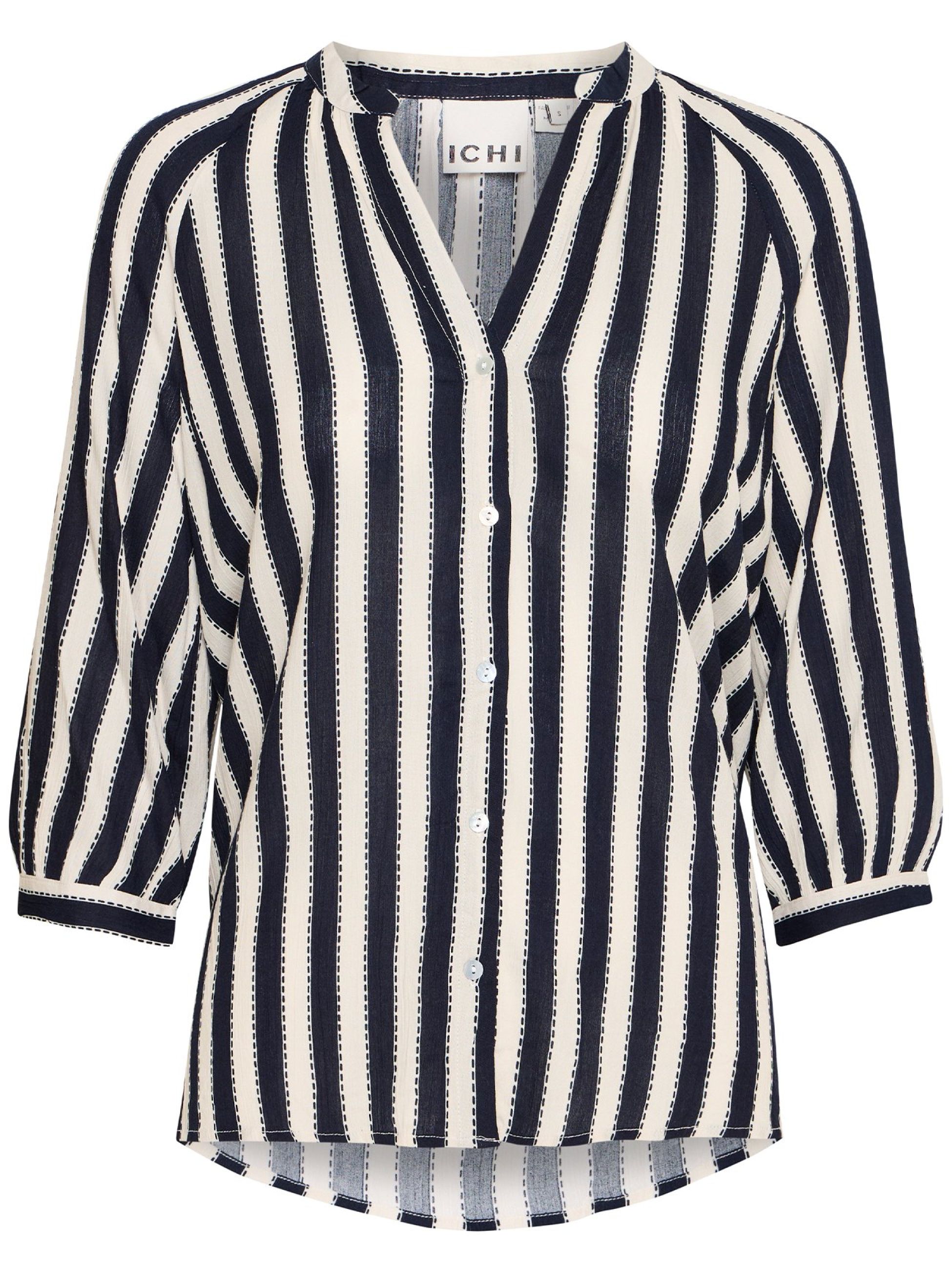 売れ筋商品|||イチ シャツ レディース トップス MARRAKECH - Blouse - total eclipse ikat ICHI Womens Total Eclipse Stripe Marrakech Shirt | Designerwear