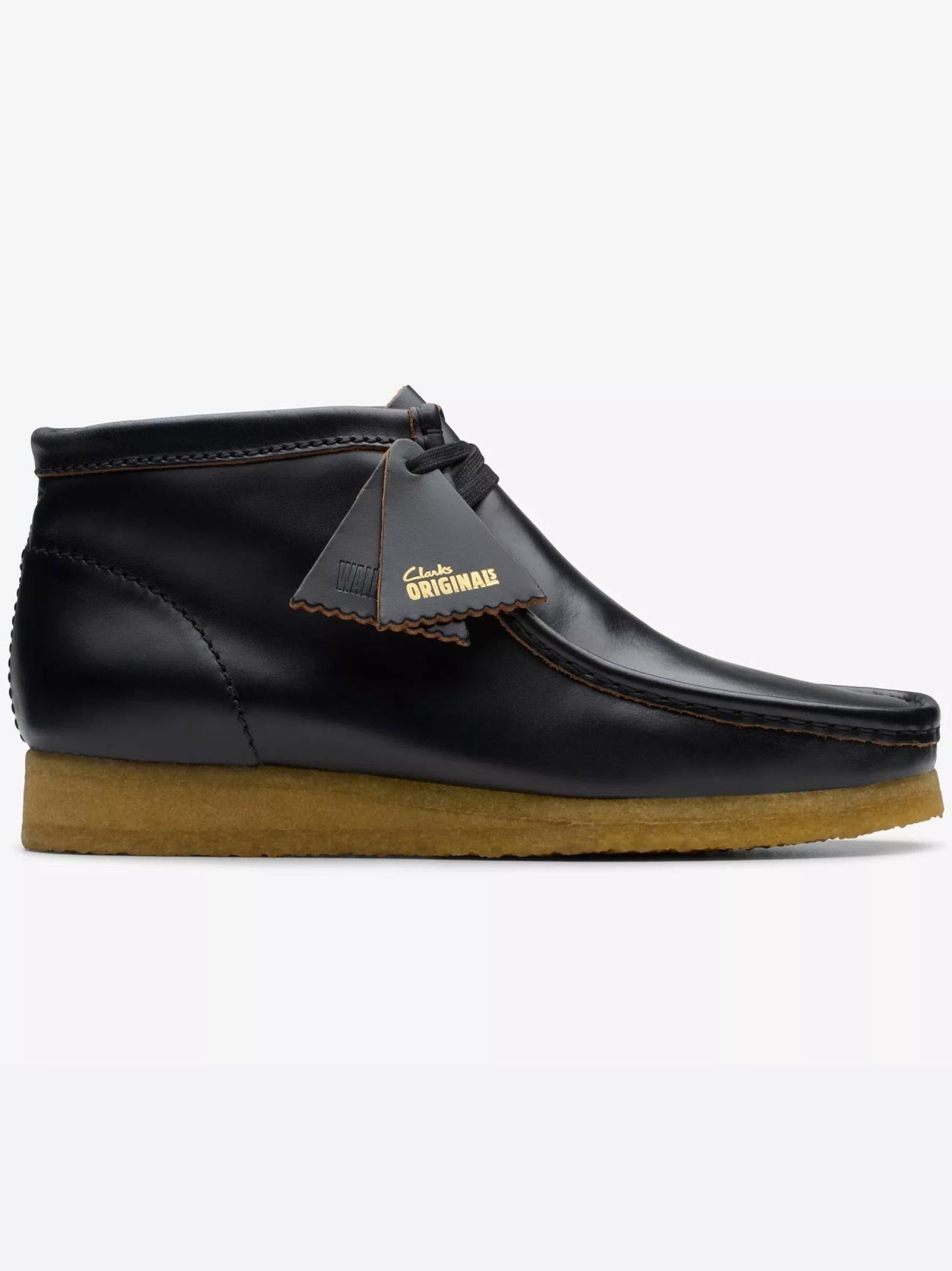 Clarks Originals Mens Black Smooth Leather Wallabee Boot