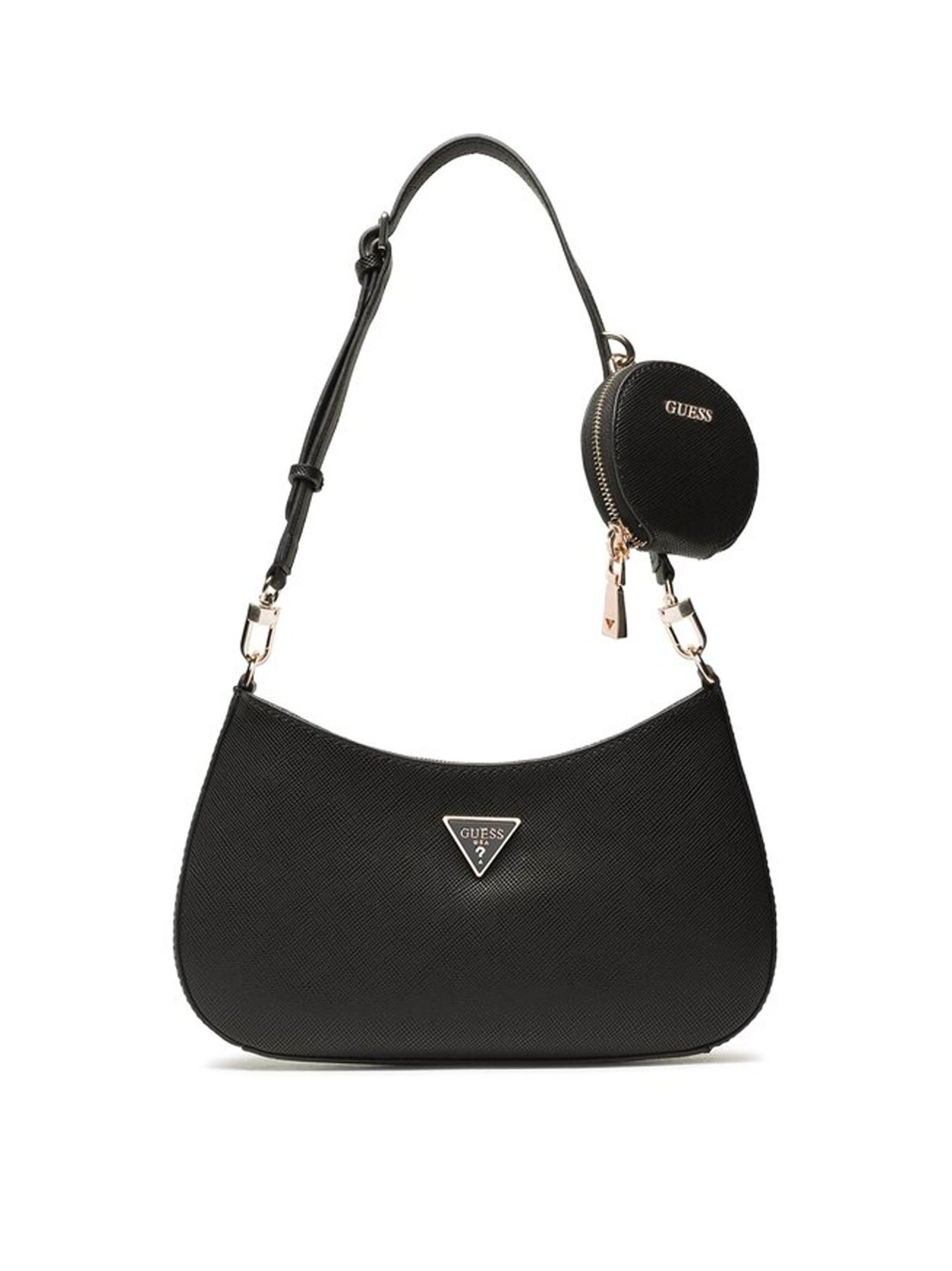 GUESS Black Eco Alexie Shoulder Bag Designerwear Hassle Free Returns