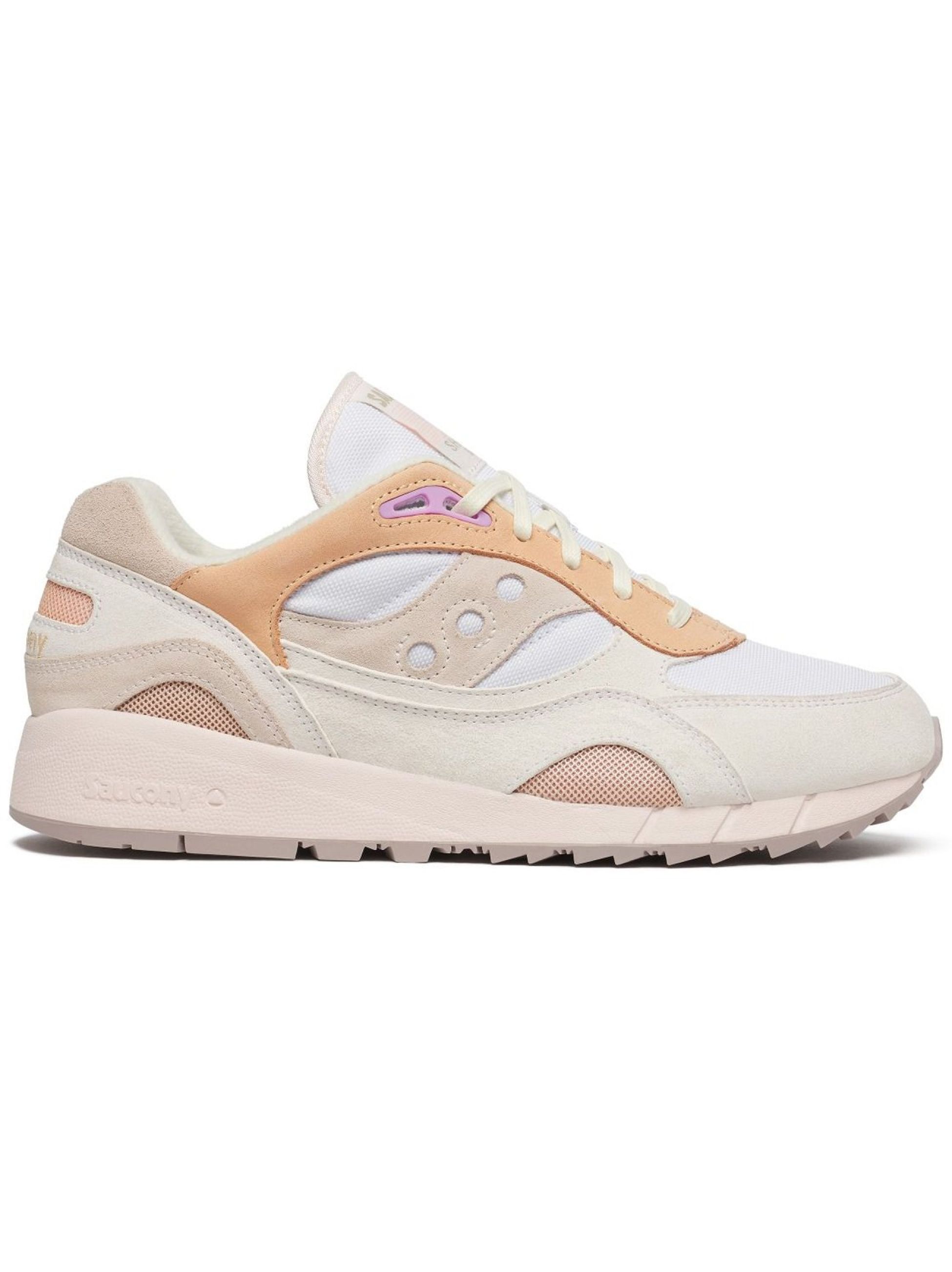 Saucony Womens White Peach Shadow 6000 Trainer Designerwear