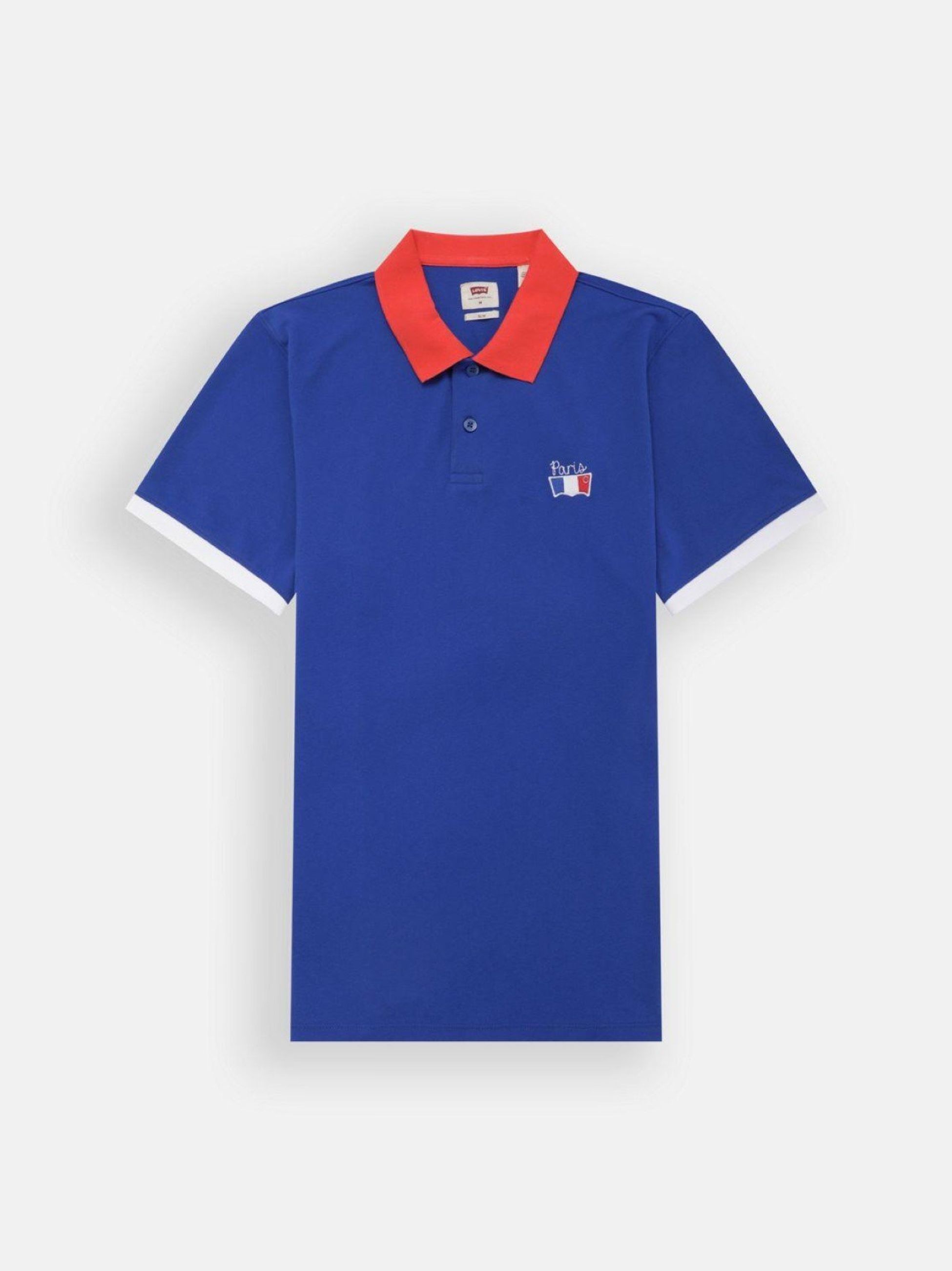 Levi's Mens Surf Blue Slim Housemark Polo Polo Shirt | Designerwear