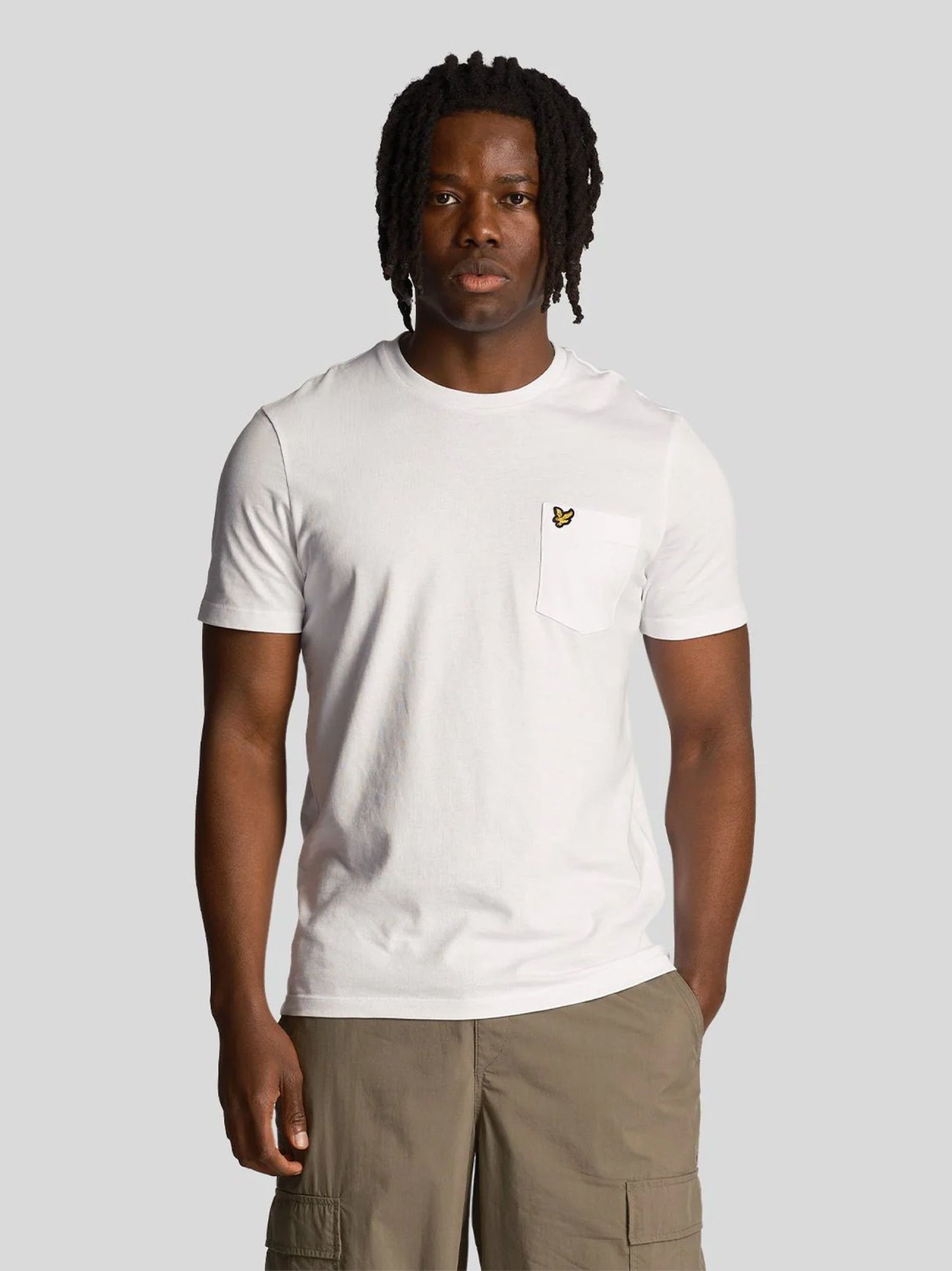 Lyle and Scott Mens White Pocket TShirt Designerwear