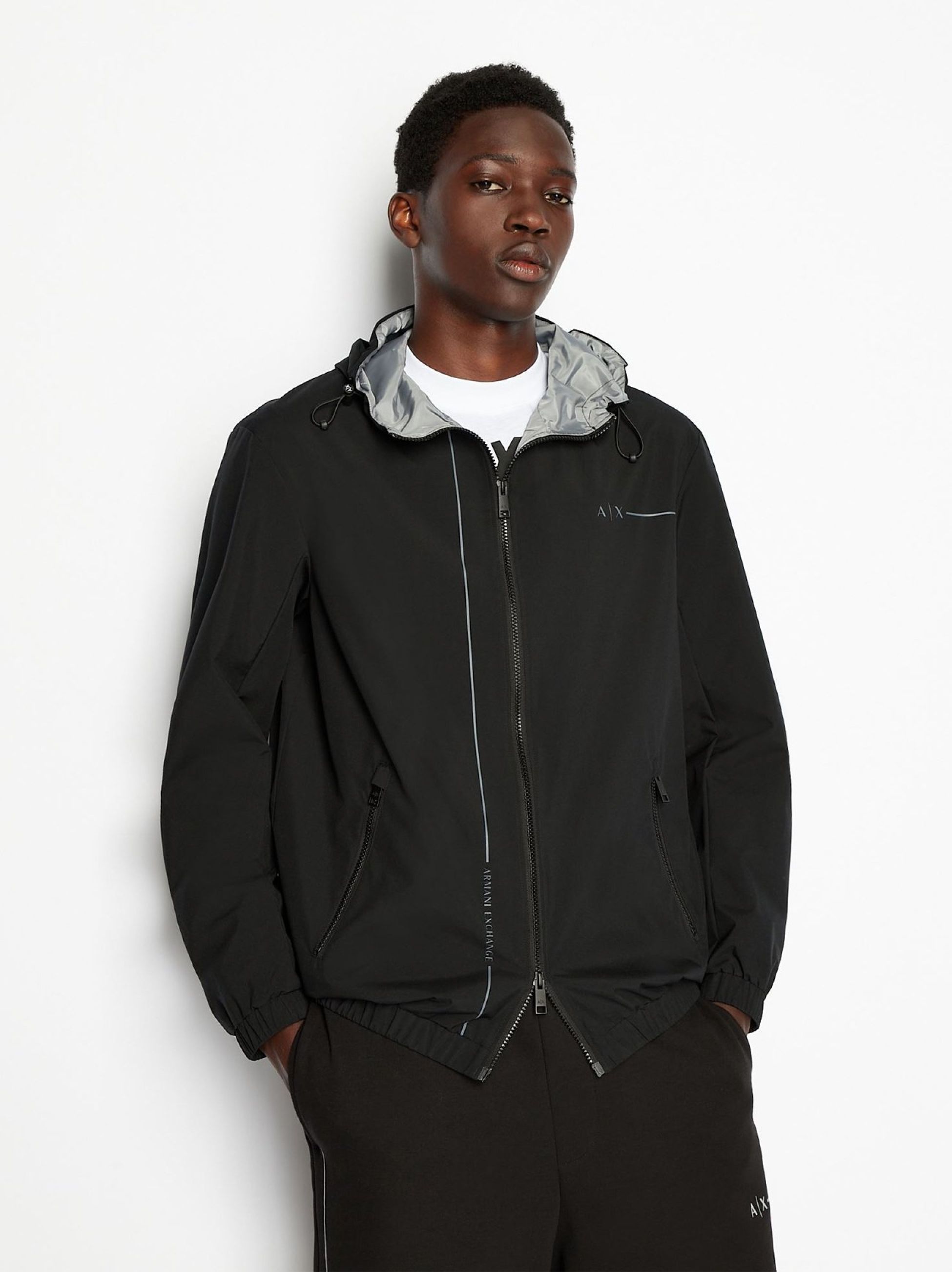 ジャケット・アウター ARMANI EXCHANGE - deformation stretch jk ARMANI EXCHANGE A/X アルマーニ エクスチェンジ ダウン