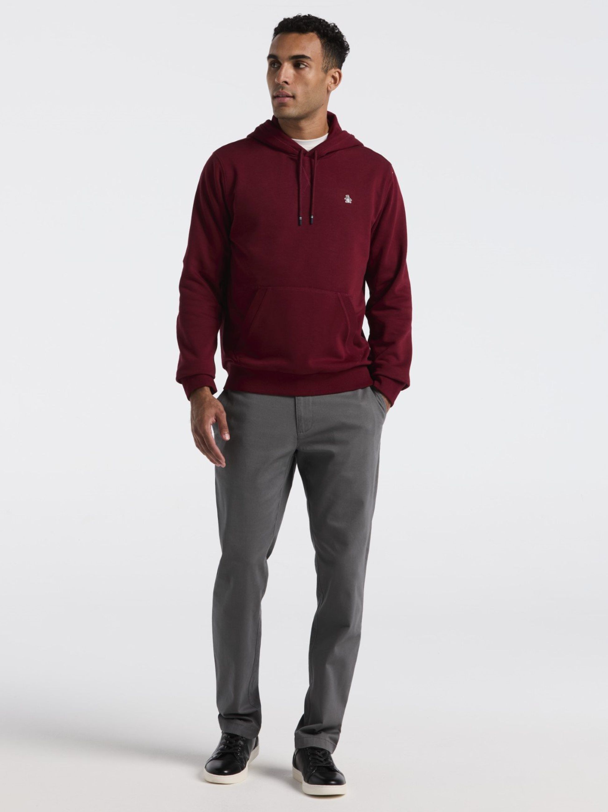 Original Penguin Mens Cabernet Organic Fleece Hoodie | Designerwear