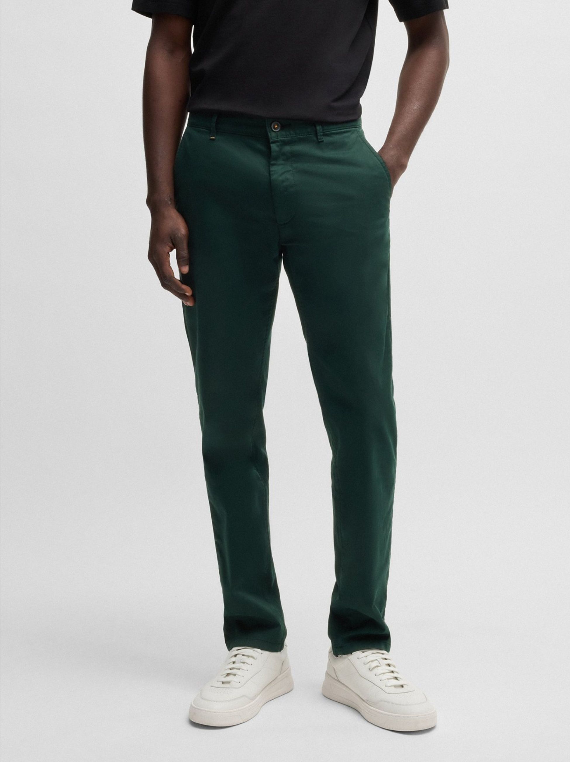BOSS Mens Open Green Slim Fit Chino | Designerwear