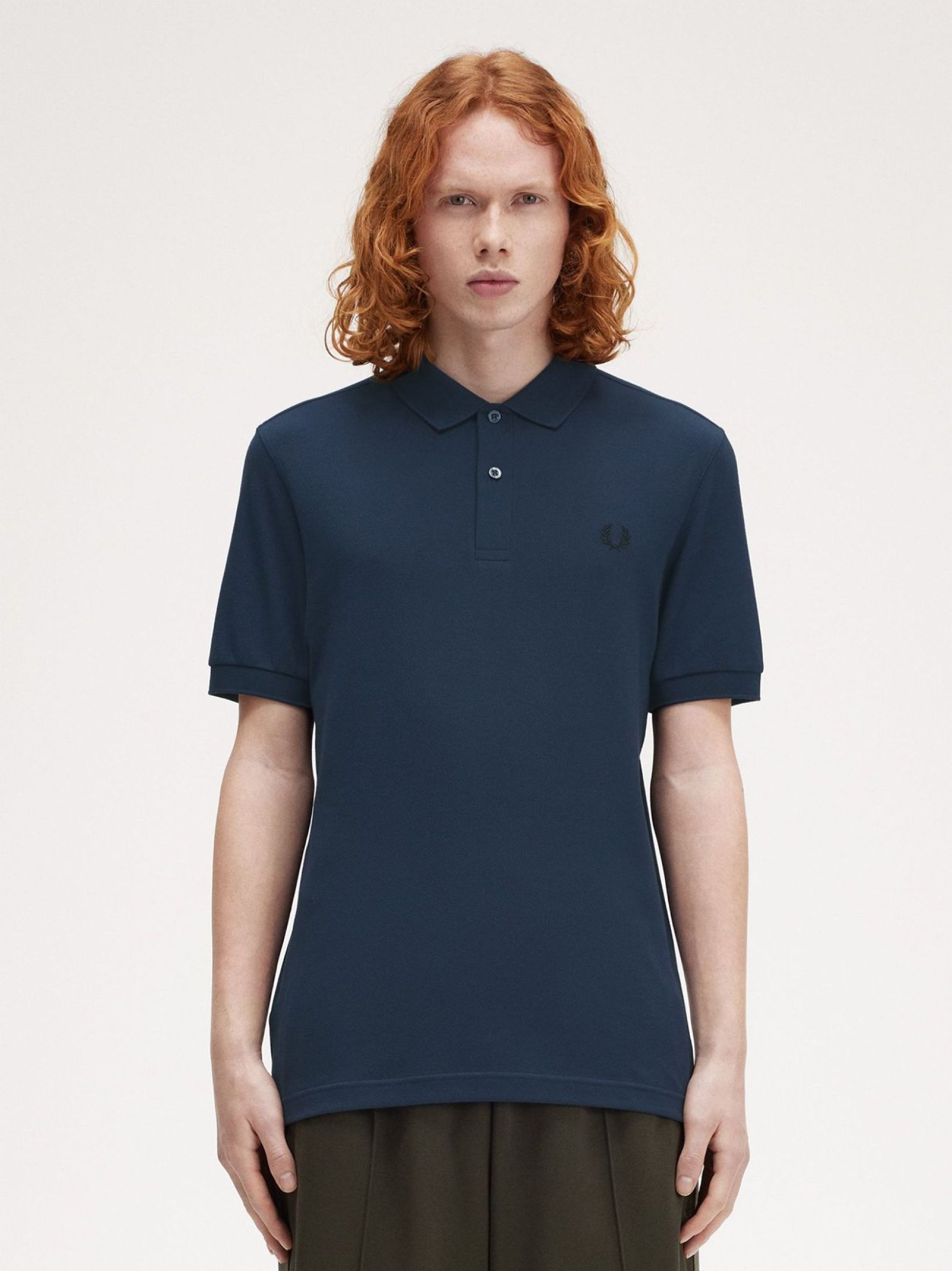 Fred Perry Mens Dark Carbon Black Plain Polo Shirt Designerwear