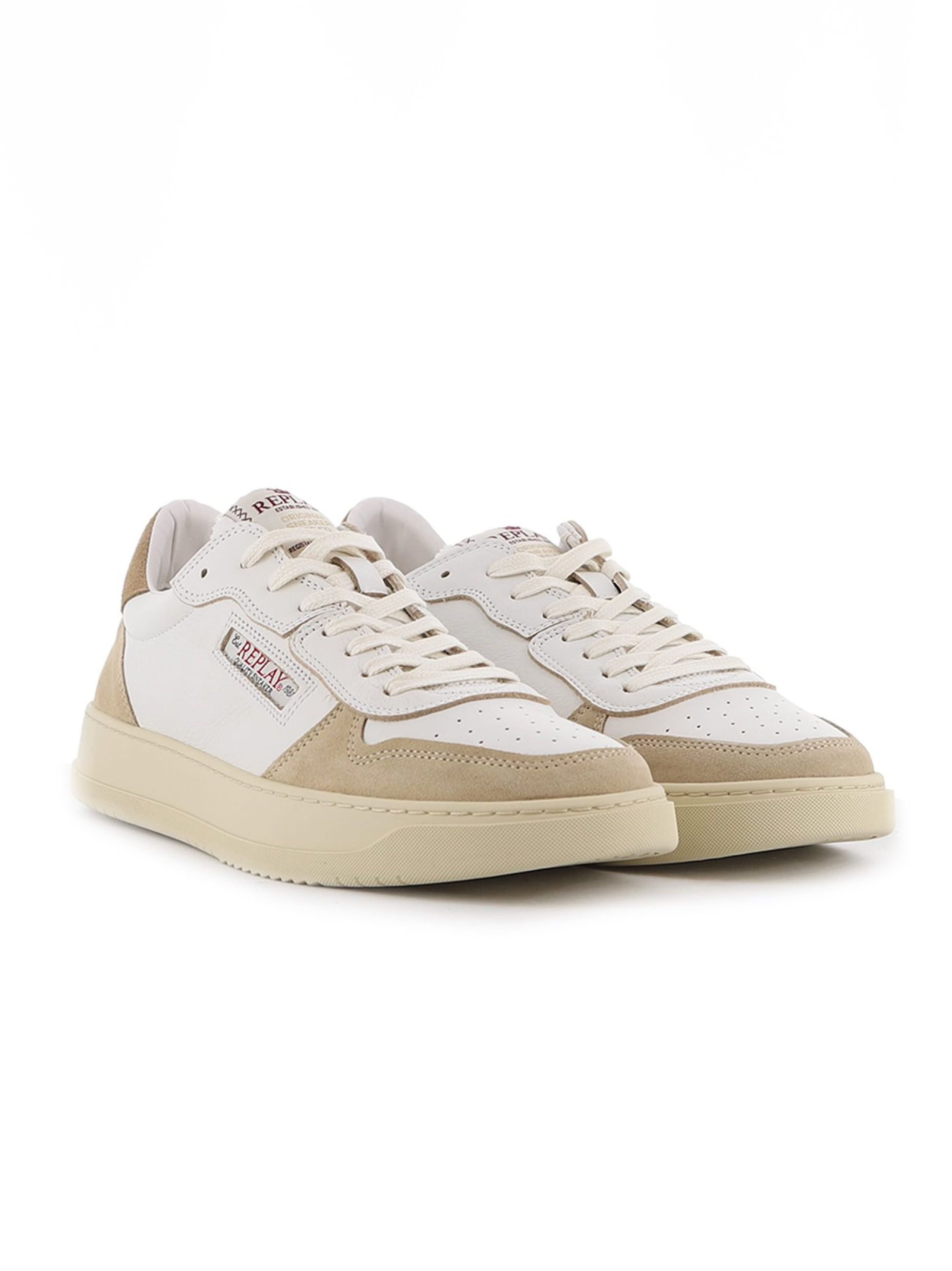 Replay Beige Off White Reload Suede Sneaker Designerwear