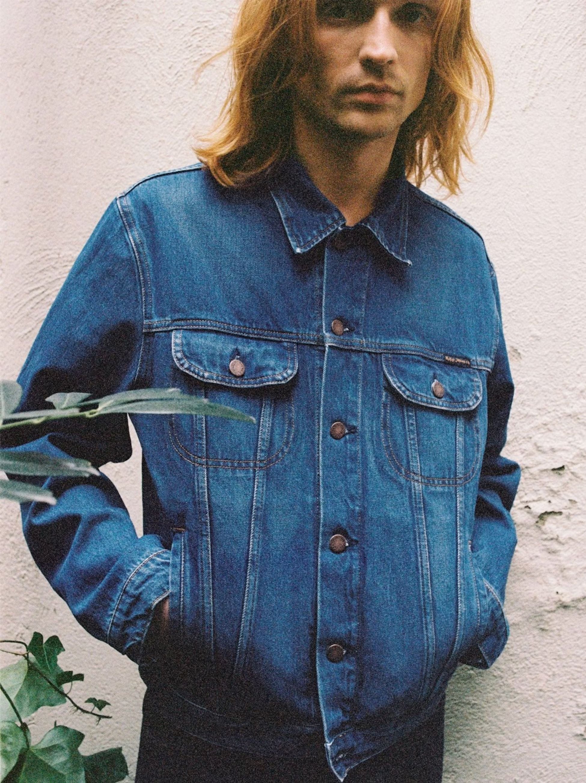 Nudie Jeans Mens Mid Blue Danny Greasy Denim Jacket Designerwear