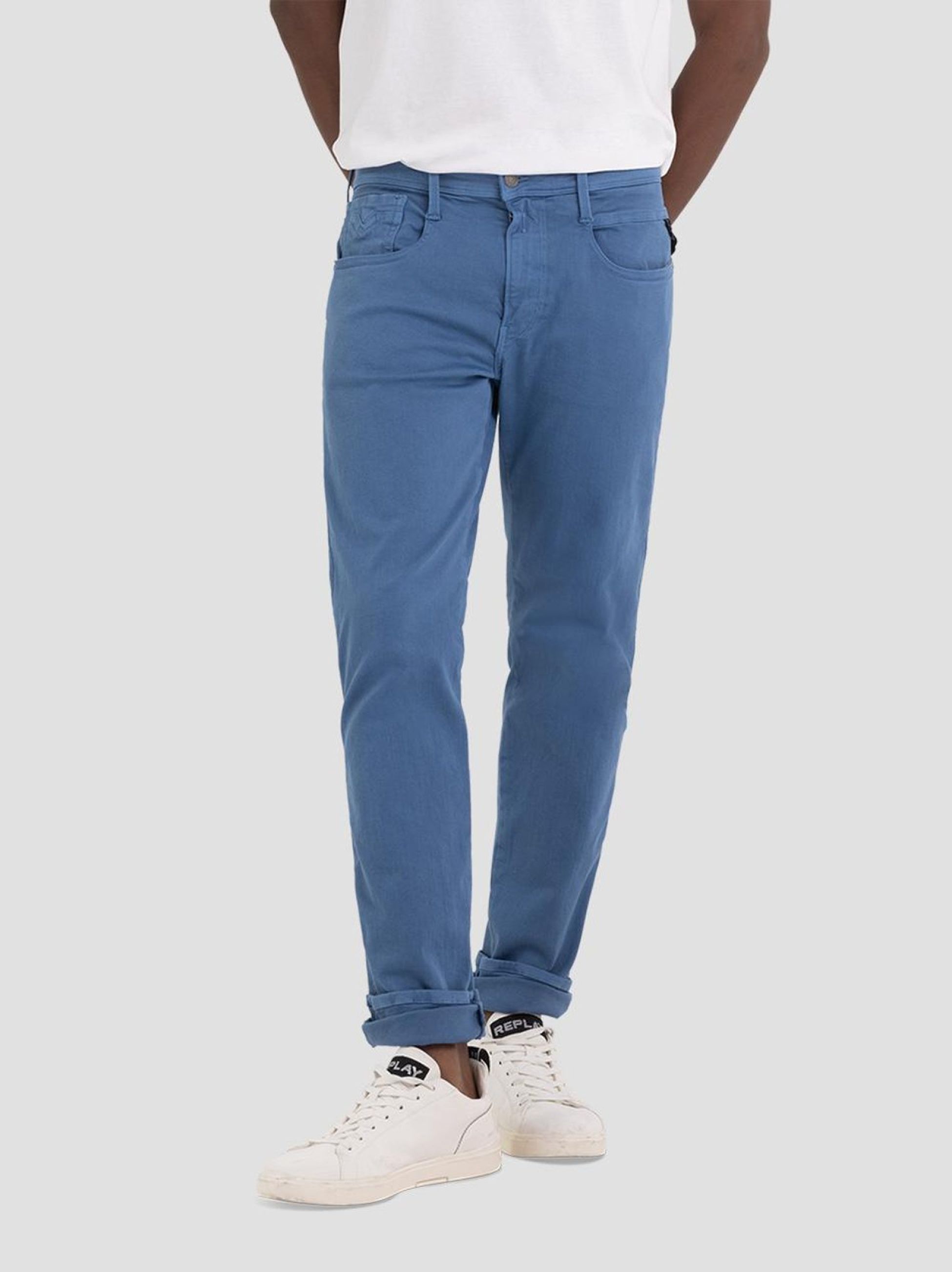 Replay Slate Blue ANBASS Jeans Designerwear Next Day Delivery