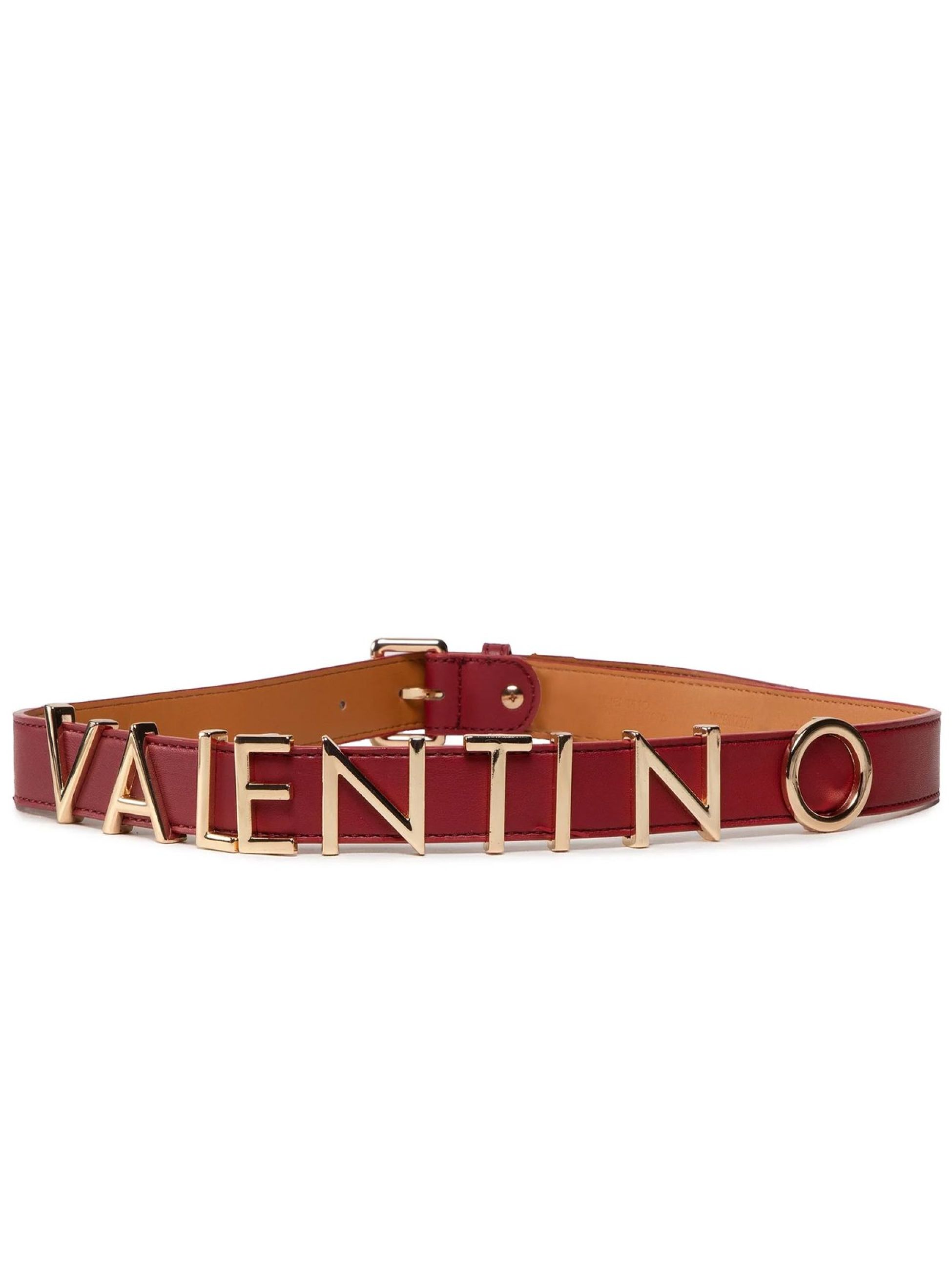 Valentino Womens Red Gold Branded Belt | Designerwear display picture 1