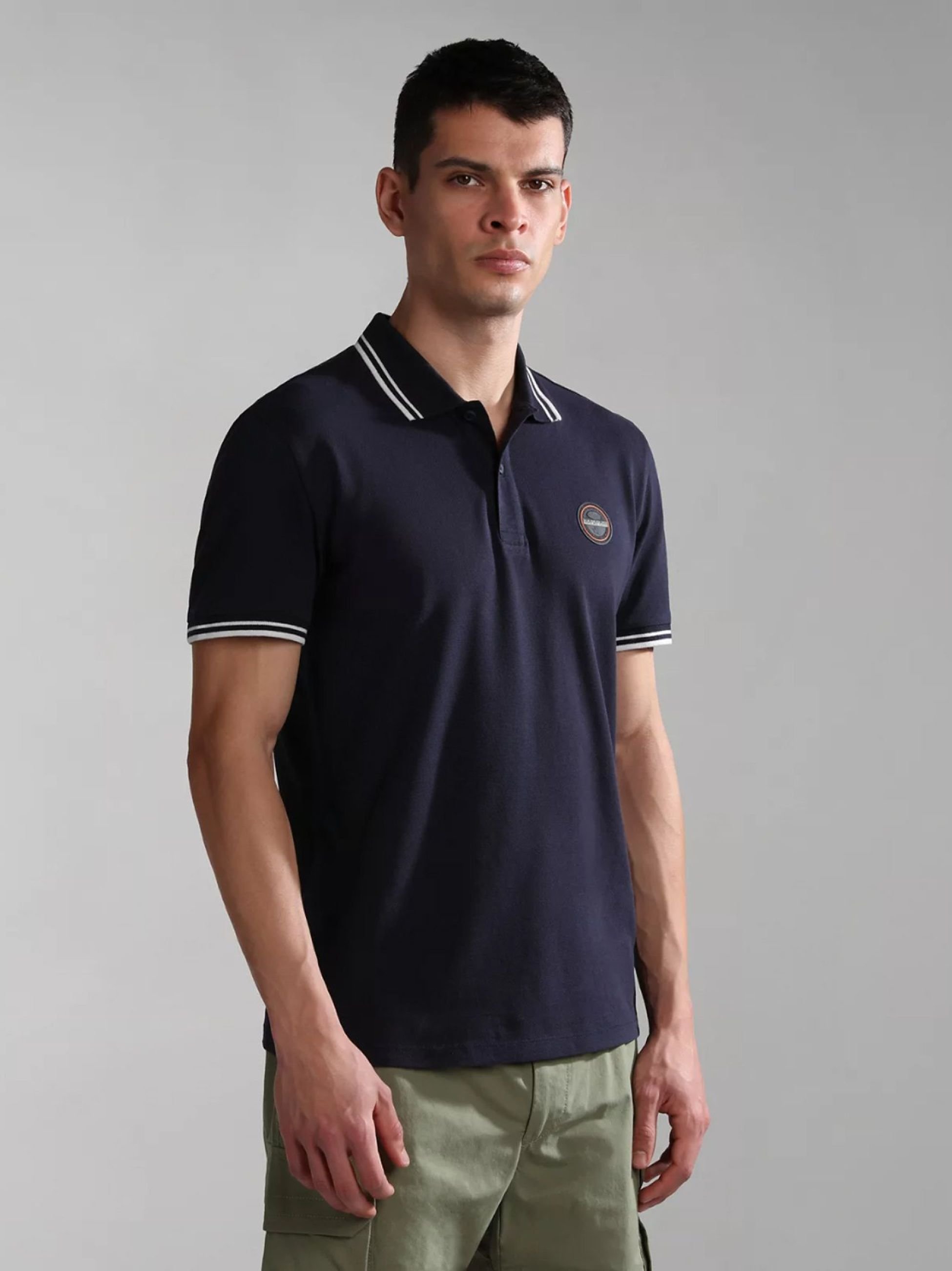 Napapijri Blue Marine Macas Polo Shirt Designerwear Next Day Delivery Available