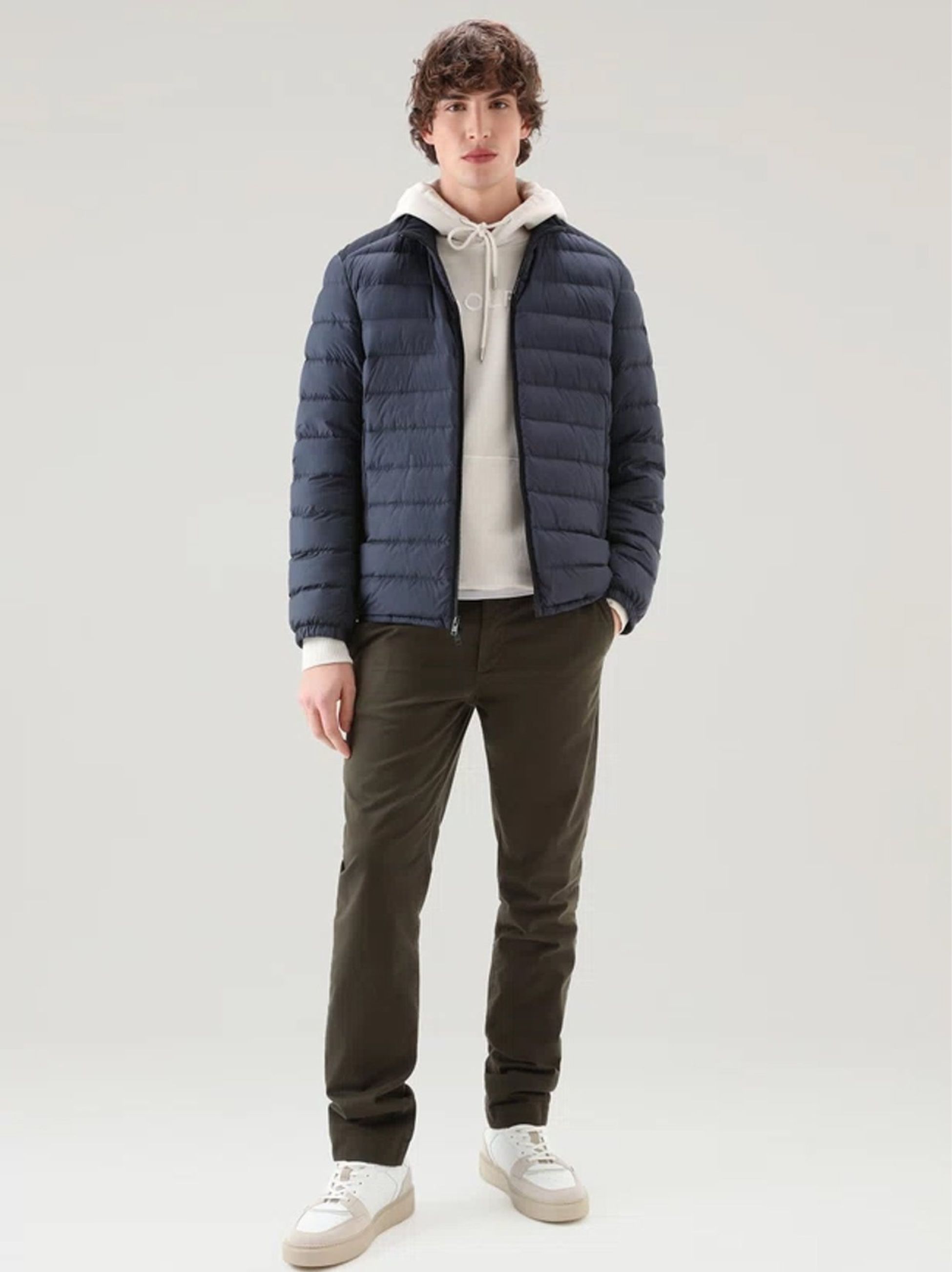 Woolrich Mens Melton Blue Bering Tech Jacket Designerwear Signup